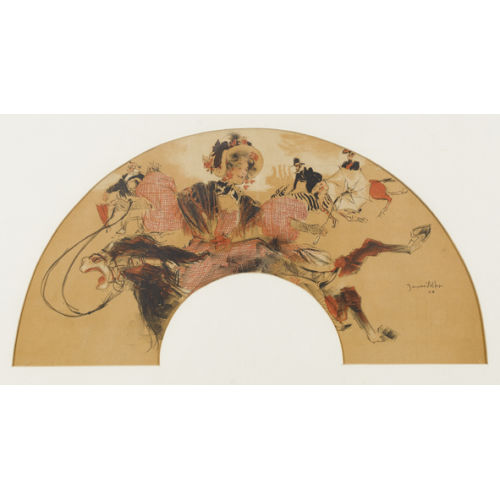JACQUES VILLON : Kabarettszene mit Zirkustieren (DOBIASCHOFSKY AUKTIONEN AG)