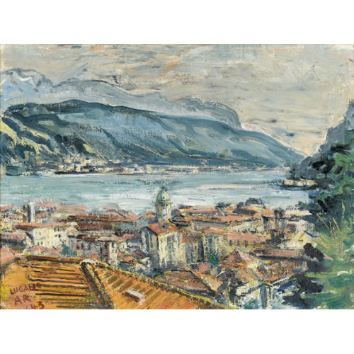 ANTON R�DERSCHEIDT : Blick auf die Kathedrale San Lorenzo �ber dem Luganersee (DOBIASCHOFSKY AUKTIONEN AG)