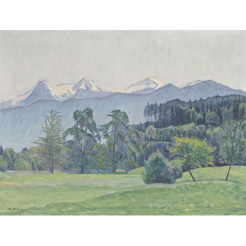 MAX EUGEN BRACK : Sommerwiese vor Eiger, M�nch und Jungfrau (DOBIASCHOFSKY AUKTIONEN AG)