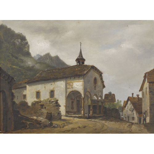 GEORGES PIERRE PAUL JOSEPH CHAIX : Dorfpartie mit Kapelle (DOBIASCHOFSKY AUKTIONEN AG)
