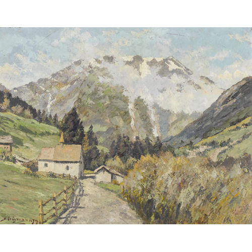 FRIEDRICH JOHANN ERISMANN : 'Sonniger Morgen im Binntal' (DOBIASCHOFSKY AUKTIONEN AG)