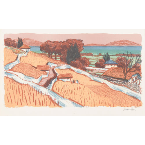 FRED STAUFFER : Sommerliche Landschaft am See (DOBIASCHOFSKY AUKTIONEN AG)