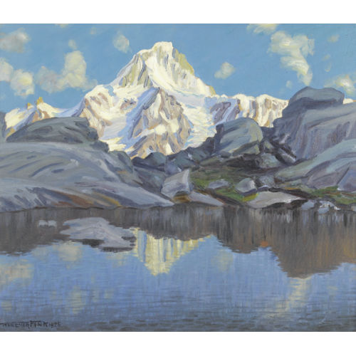 WALDEMAR FINK : 'Bietschhorn mit Bergsee' (DOBIASCHOFSKY AUKTIONEN AG)