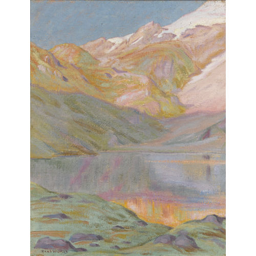 HANS WIDMER : Gebirgspartie mit See (DOBIASCHOFSKY AUKTIONEN AG)