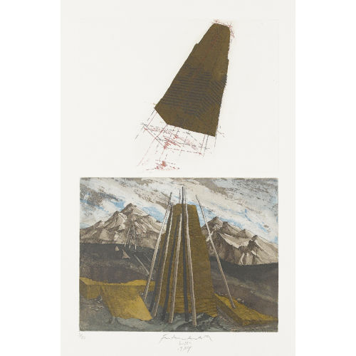 FRANZ ANATOL WYSS : 'Landschaft mit Flugobjekt' (DOBIASCHOFSKY AUKTIONEN AG)