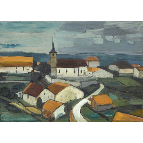 ALBERT SCHNYDER : 'Le village de St-Brais' (DOBIASCHOFSKY AUKTIONEN AG)