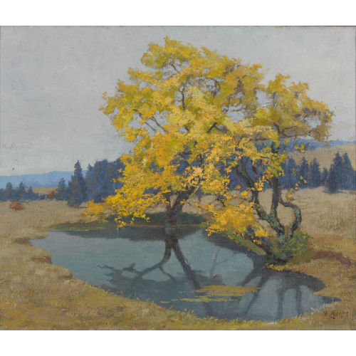ROBERT KIENER : Jurassische Herbstlandschaft mit B�umen (DOBIASCHOFSKY AUKTIONEN AG)