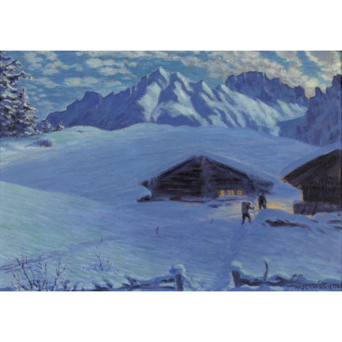 WALDEMAR FINK : 'Mondaufgang bei Adelboden' (DOBIASCHOFSKY AUKTIONEN AG)