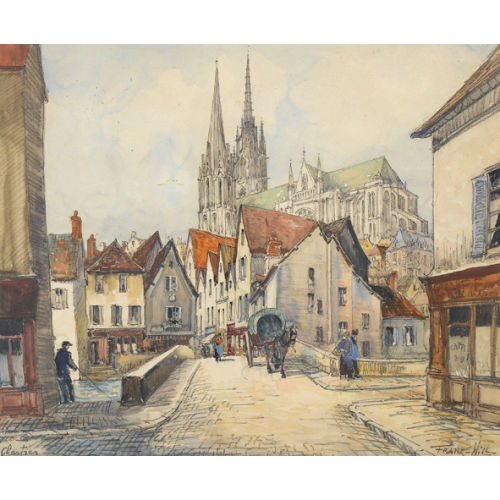 FRANK-WILLIAM) FRANK-WILL (EIGTL. BOGGS : Blick auf die Kathedrale von Chartres (DOBIASCHOFSKY AUKTIONEN AG)