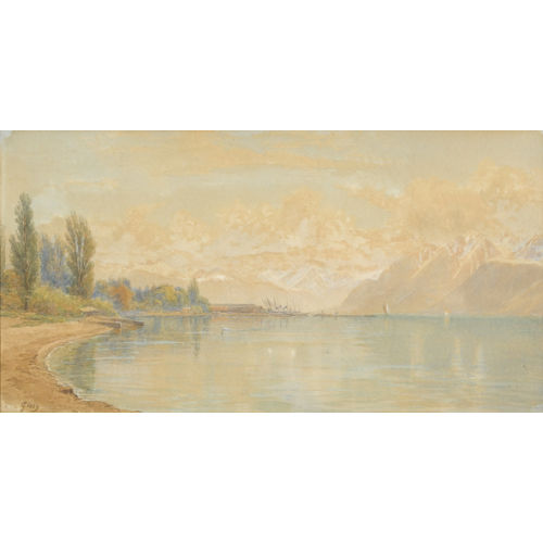 CHARLES JONES WAY : Sommerliche Uferpartie am Genfersee (DOBIASCHOFSKY AUKTIONEN AG)