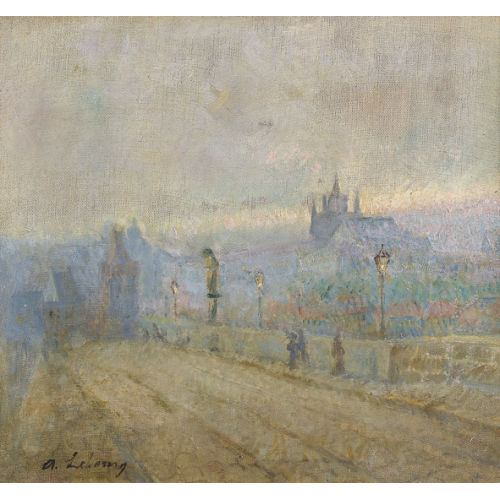 ALBERT CHARLES LEBOURG : Karlsbr�cke mit Blick auf den Veitsdom in Prag (DOBIASCHOFSKY AUKTIONEN AG)