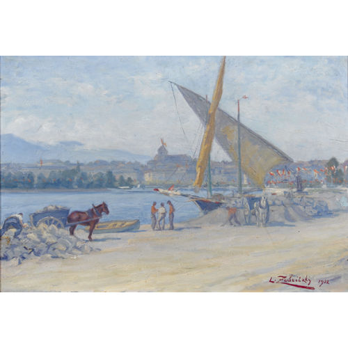 LORAND (AUCH ZUBRICZKY ZUBRITZKY : Sommerliche Quaiansicht in Genf (DOBIASCHOFSKY AUKTIONEN AG)