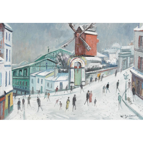WILLY (EIGTL. ROCHAT JAMES : 'Moulin de la Galette sous la neige' (DOBIASCHOFSKY AUKTIONEN AG)