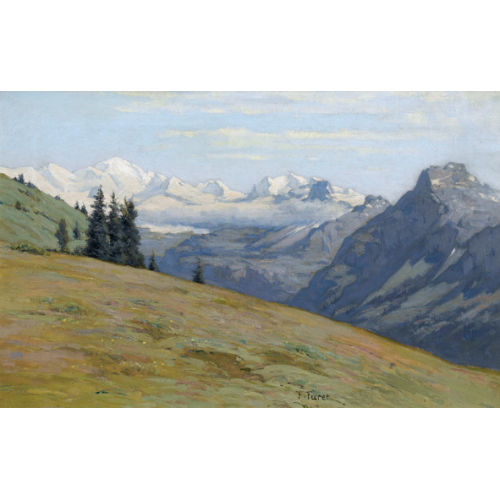 FRAN�OIS FURET : Gebirgspartie mit Alpenkette (DOBIASCHOFSKY AUKTIONEN AG)