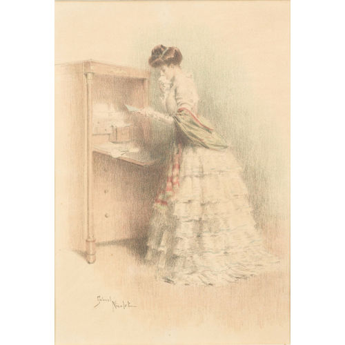 GABRIEL EMILE EDOUARD NICOLET : Dame einen Brief lesend (DOBIASCHOFSKY AUKTIONEN AG)