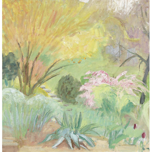 ERNST MORGENTHALER : Sommerliche Gartenansicht mit Treppe (DOBIASCHOFSKY AUKTIONEN AG)