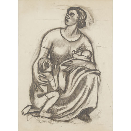 EDMOND BILLE : Femme avec enfants (DOBIASCHOFSKY AUKTIONEN AG)
