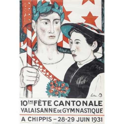 EDMOND BILLE : '10�me F�te Cantonale Valaisanne...' (DOBIASCHOFSKY AUKTIONEN AG)