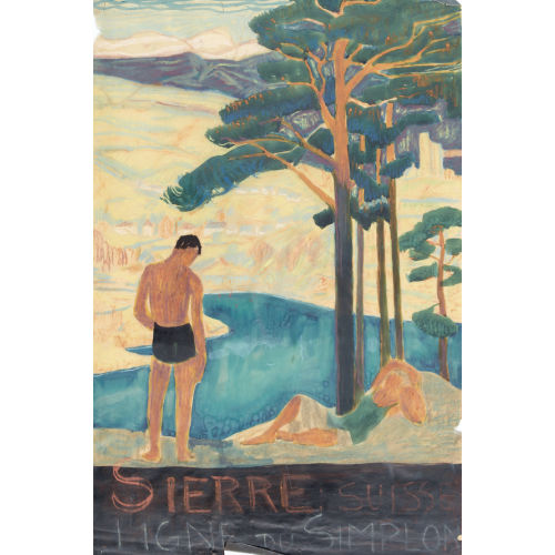 EDMOND BILLE : 'Sierre Suisse Ligne du Simplon' (DOBIASCHOFSKY AUKTIONEN AG)