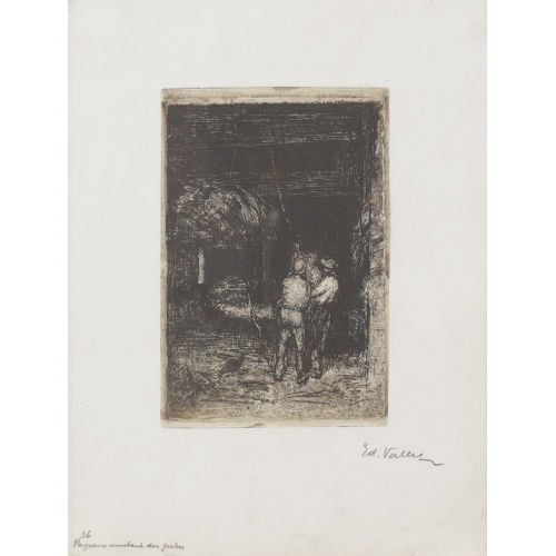 EDOUARD VALLET : Paysans montants des gerbes (DOBIASCHOFSKY AUKTIONEN AG)