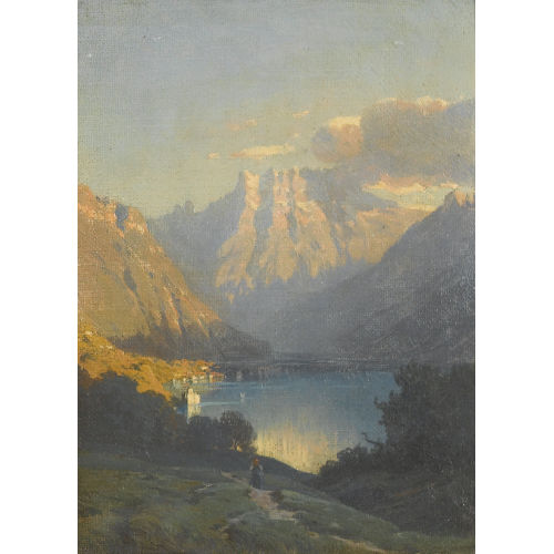 ALEXANDRE CALAME : Gebirgspartie mit See (DOBIASCHOFSKY AUKTIONEN AG)