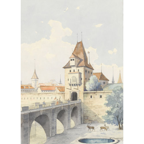 WALTER EGGIMANN : Golatenmatttor am alten Bollwerk in Bern (DOBIASCHOFSKY AUKTIONEN AG)