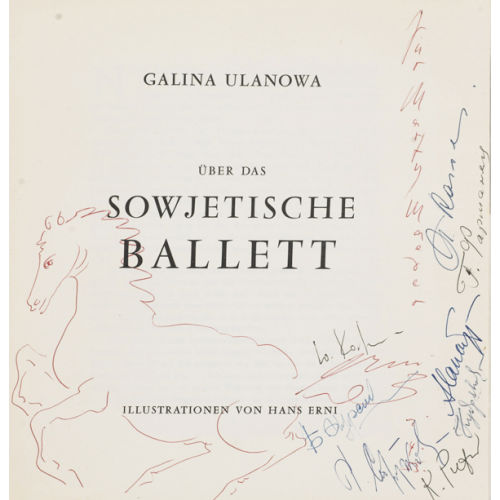 HANS ERNI : Galina Ulanowa: '�ber das sowjetische Ballett' (DOBIASCHOFSKY AUKTIONEN AG)