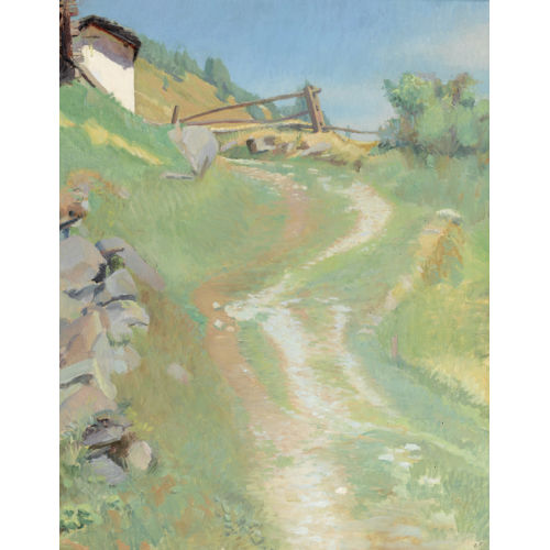 ROGER FIAUX : Steile Wegpartie im Gebirge (DOBIASCHOFSKY AUKTIONEN AG)