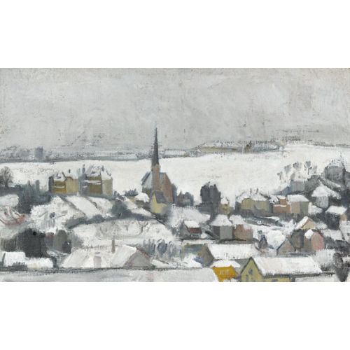 HEINZ SUTTER : Blick auf das winterliche Binningen (DOBIASCHOFSKY AUKTIONEN AG)