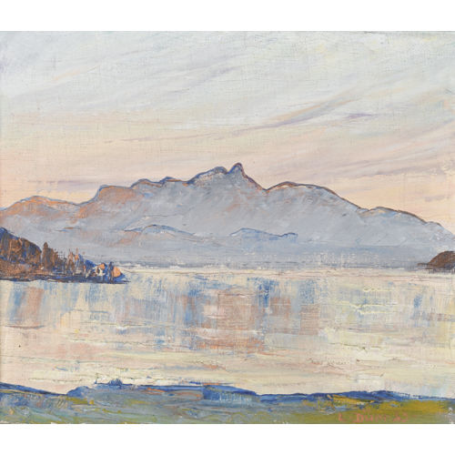 LOUIS D�RR : 'Sonnenuntergang am Thunersee' (DOBIASCHOFSKY AUKTIONEN AG)