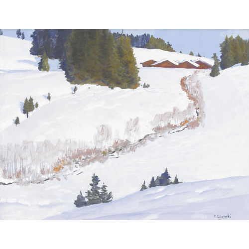 PLINIO COLOMBI : Winterliche Landschaft in den Alpen (DOBIASCHOFSKY AUKTIONEN AG)