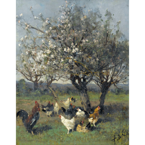 ALEXANDRE DEFAUX : Landschaft mit H�hnerhof (DOBIASCHOFSKY AUKTIONEN AG)