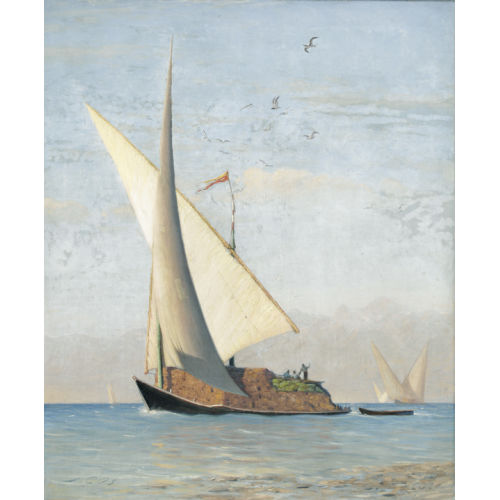 ALBERT HENRY JOHN GOS : Beladenes Segelschiff auf dem Genfersee (DOBIASCHOFSKY AUKTIONEN AG)