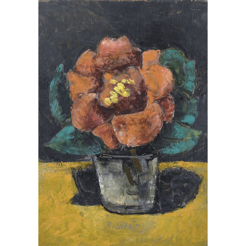 WILHELM SCHMID : Stillleben mit roter Blume (DOBIASCHOFSKY AUKTIONEN AG)
