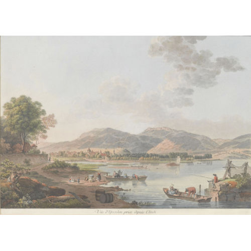 JOHANN LUDWIG ABERLI : 'V�e d′Yverdon, prise depuis Clindi' (DOBIASCHOFSKY AUKTIONEN AG)