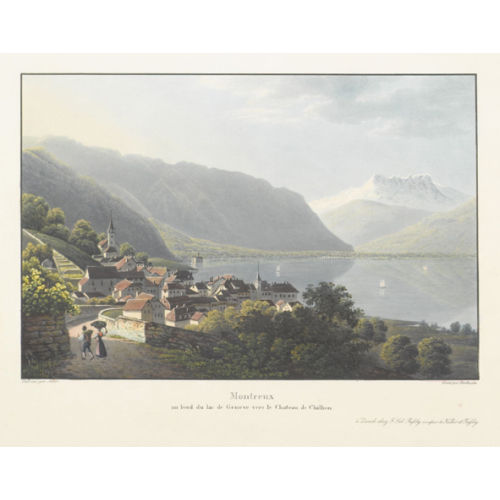 JAKOB SUTER : 'Montreux/au bord du lac de Geneve vers le Chateau de...' (DOBIASCHOFSKY AUKTIONEN AG)