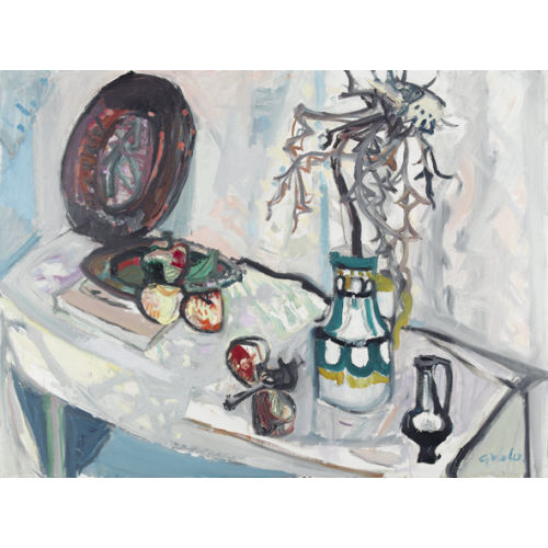 MAX GUBLER : Stillleben mit Distel, Fr�chten und Teller (DOBIASCHOFSKY AUKTIONEN AG)