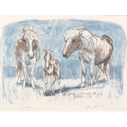 FRITZ HUG : Pferdefamilie (DOBIASCHOFSKY AUKTIONEN AG)