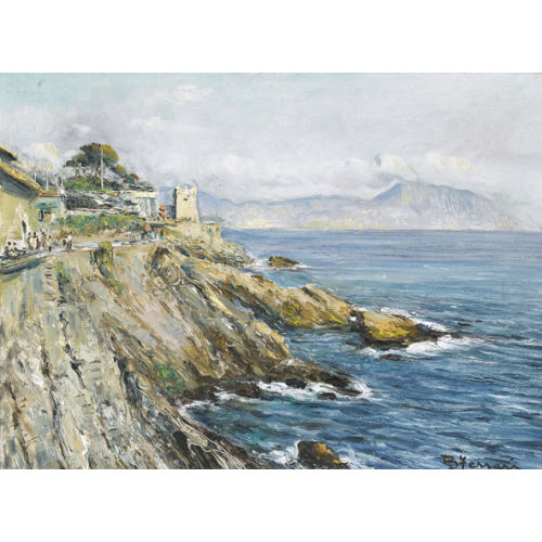 BERTO FERRARI : K�stenpartie mit der Passeggiata Garibaldi in Nervi (DOBIASCHOFSKY AUKTIONEN AG)