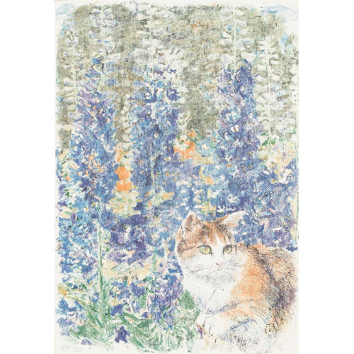 FRITZ HUG : Katze in Blumenfeld (DOBIASCHOFSKY AUKTIONEN AG)