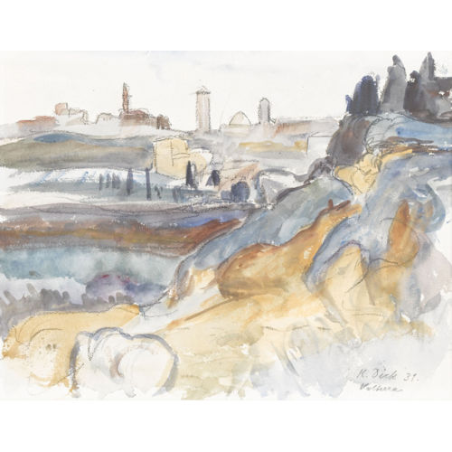 KARL THEOPHIL DICK : Landschaft bei Volterra (DOBIASCHOFSKY AUKTIONEN AG)