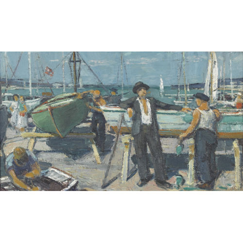 ADRIEN HOLY : Quai mit Arbeitern (DOBIASCHOFSKY AUKTIONEN AG)
