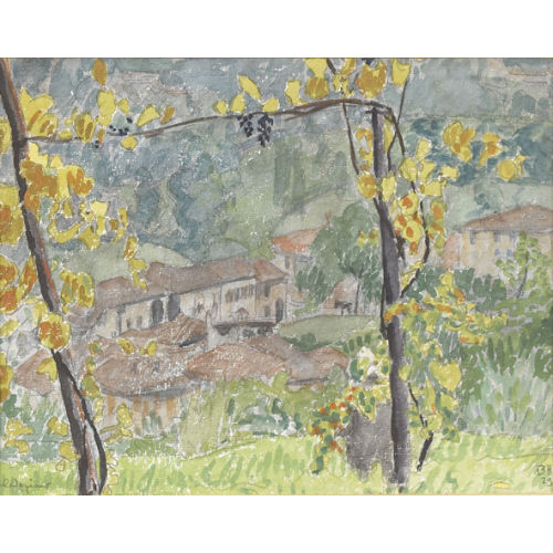 BRUNO HESSE : S�dliche Landschaft mit Dorf (DOBIASCHOFSKY AUKTIONEN AG)