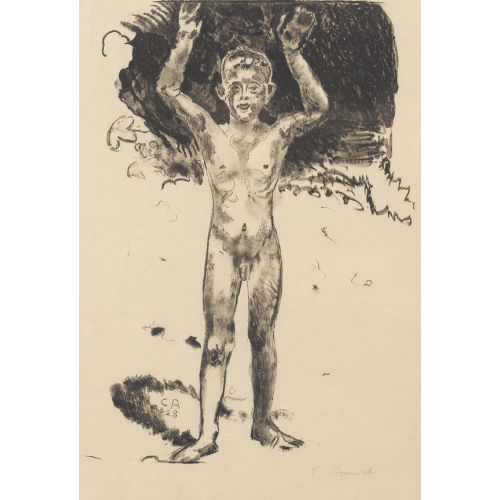 CUNO AMIET : Nackter Junge von vorn, mit erhobenen Armen (DOBIASCHOFSKY AUKTIONEN AG)