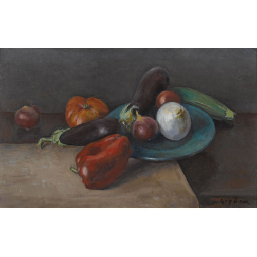 GUY BAER : 'Aubergines et poivrons' (DOBIASCHOFSKY AUKTIONEN AG)