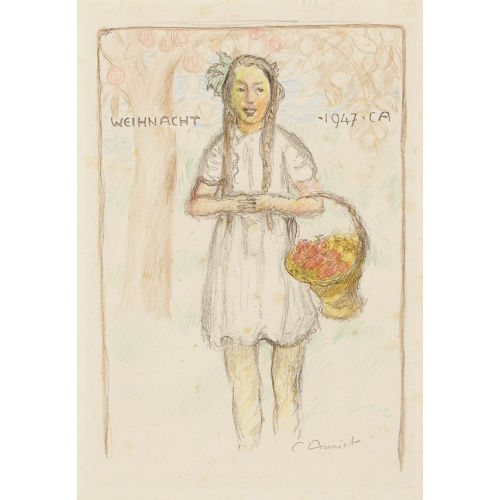 CUNO AMIET : M�dchen mit Fruchtkorb (DOBIASCHOFSKY AUKTIONEN AG)