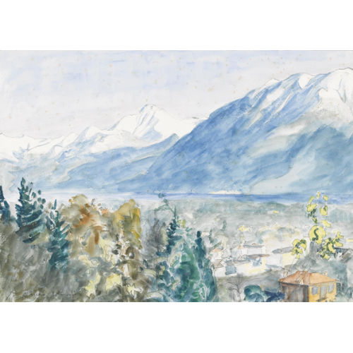 BRUNO HESSE : Ansicht von Ascona mit dem Monte Camogh� (DOBIASCHOFSKY AUKTIONEN AG)