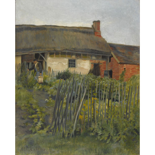 ALFRED REHFOUS : Gartenpartie vor einem Bauernhaus (DOBIASCHOFSKY AUKTIONEN AG)