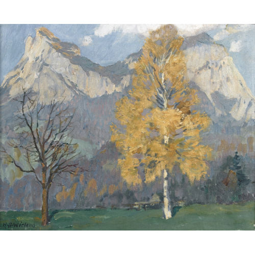 HANS BEAT WIELAND : 'Herbsttag in Schwyz' (DOBIASCHOFSKY AUKTIONEN AG)