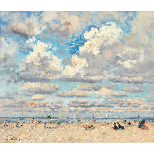 ANDRE HAMBOURG : Sommerliche Strandpartie bei Deauville (DOBIASCHOFSKY AUKTIONEN AG)